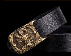 Handmade Genuine Leather Mens Belt Custom Cool Leather Men Black Belt for Men