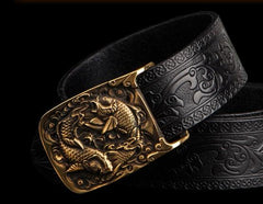 Handmade Black Leather Mens Belt Cool Leather Belt Men Belt for Men