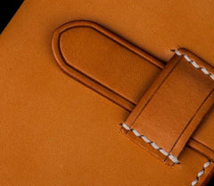 Handmade Leather Men Cool Long Leather Wallet Long Clutch Wallets for Men