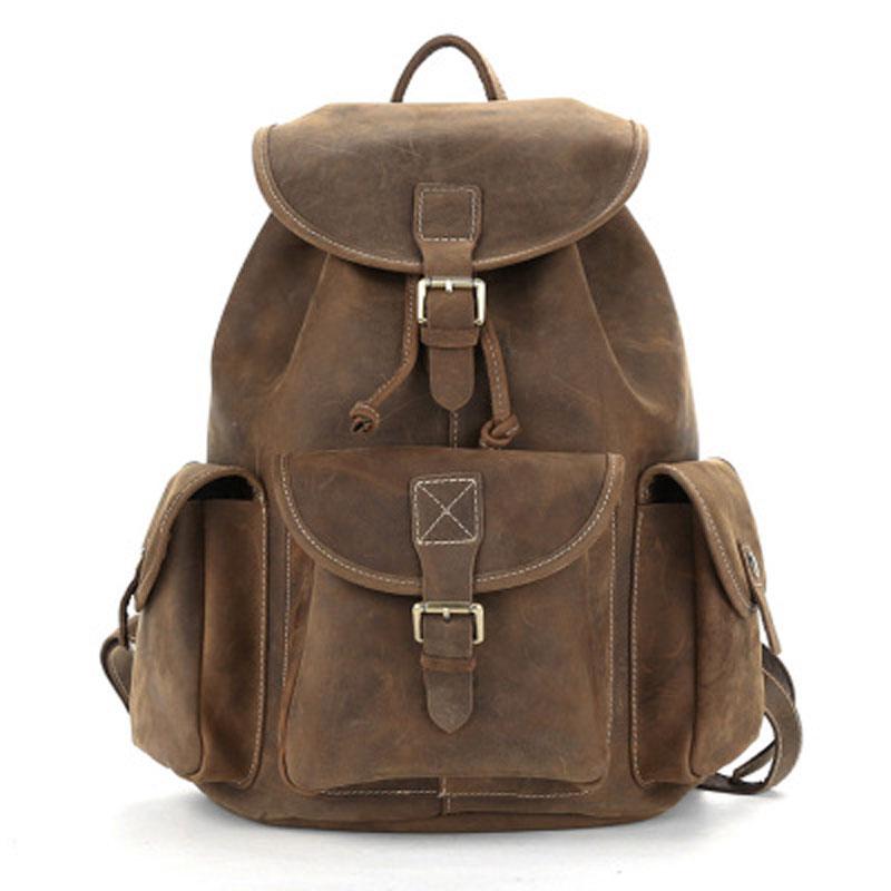 Cool Leather Mens Backpacks Travel Backpack Leather School Backpack for Men