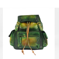 Vintage Mens Leather School Backpack Travel Backpack Leather Hiking Backpack for Men