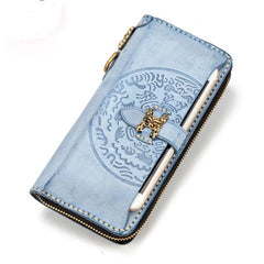 Handmade Leather Mens Chain Biker Wallet Cool Leather Wallet Long Phone Wallets for Men