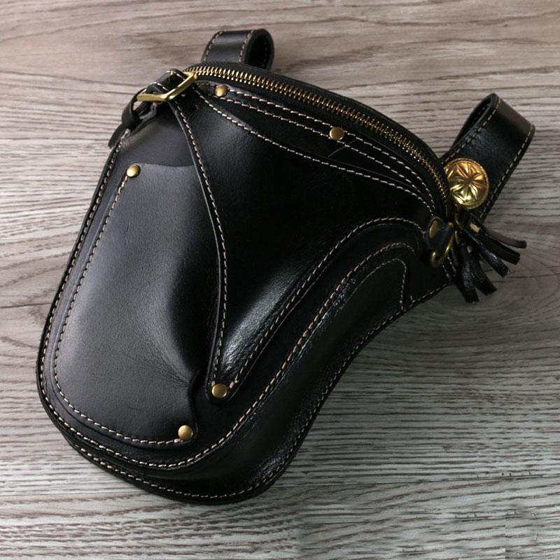 Handmade Leather Mens Waist Bag Hip Pack Belt Bag Fanny Pack Bumbag for Men