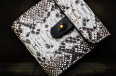 Handmade Leather Boa Skin Mens billfold Wallet Cool Small Wallets for Men