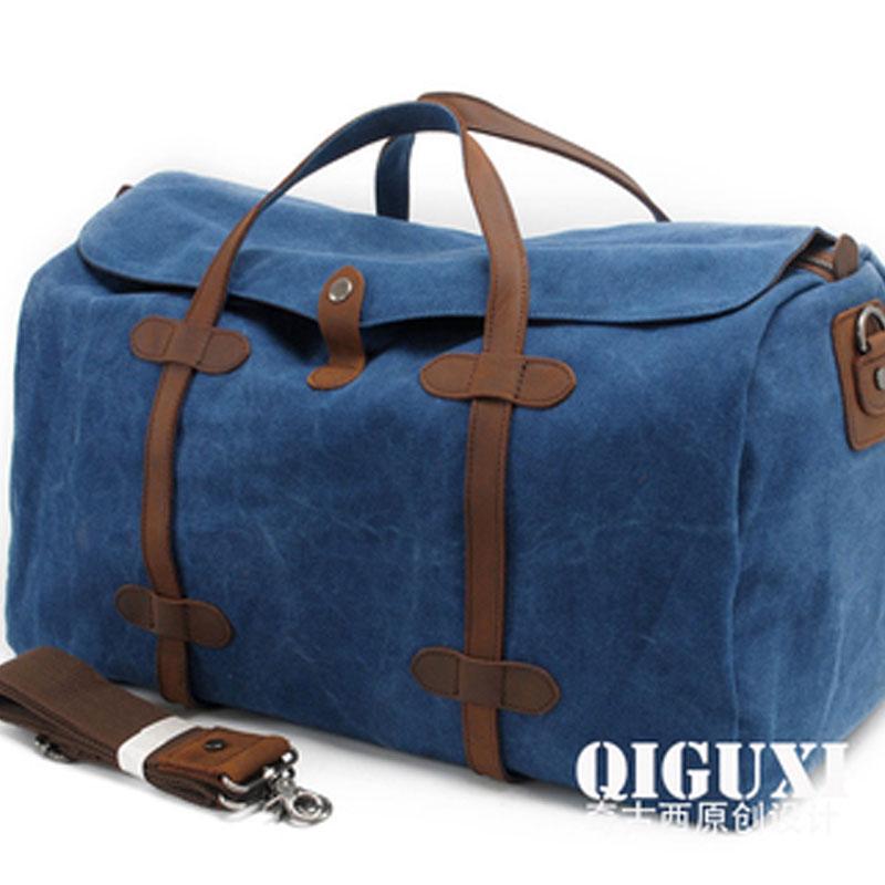 Mens Waxed Canvas Overnight Bag Canvas Weekender Bag Canvas Travel Bag for Men