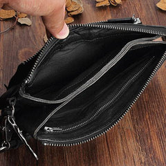 Handmade Mens Cool Long Leather Chain Wallet Cards Biker Trucker Wristlet Wallet - iChainWallets