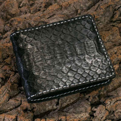 Handmade Leather Boa Skin Mens billfold Wallet Cool Leather Wallet Slim Wallet for Men