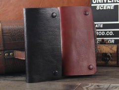 Handmade Genuine Leather Mens Cool Long Leather Wallet Bifold Clutch Wallet for Men