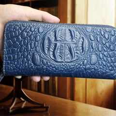 Handmade Leather Floral Mens Cool Zipper Phone Travel Long Wallet Card Holder Card Slim Clutch Wallets for Men