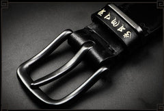 Handmade Genuine Leather Mens Belt Cool Leather Men Black Belts for Men