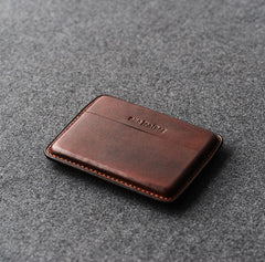Handmade Brown Leather Slim Mens 10pcs Cigarette Holder Case Cool Custom Cigarette Case for Men