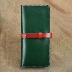 Handmade Womens Leather Long Wallet Bifold Long Wallets Card Wallet Clutch Wallet for Ladies