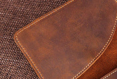Vintage Leather Slim Mens Travel Wallet Bifold Passport Wallet For Men