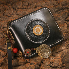 Handmade Leather Mens Chain billfold Biker Wallet Cool Leather Wallet Small Wallets for Men
