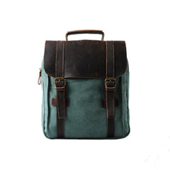 Cool Mens Canvas Leather Travel Backpack Canvas Backpack Canvas School Bag for Men