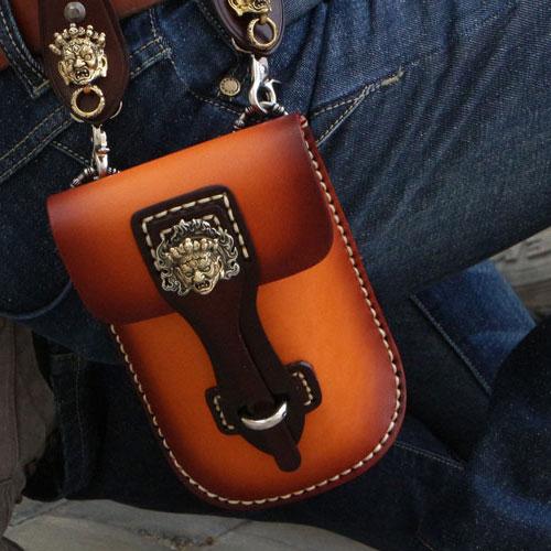 Handmade Leather Mens Waist Bag Hip Pack Belt Bag Fanny Pack Bumbag for Men - iChainWallets