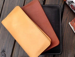 Handmade Leather Wallet Mens Clutch Wallet Cool Wallet Long Wallets for Men