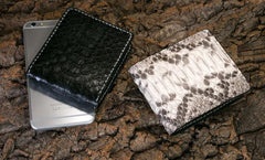 Handmade Leather Boa Skin Mens billfold Wallet Cool Leather Wallet Slim Wallet for Men