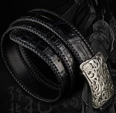 Handmade Black Leather Mens Belts Black Cool Leather Men Belts for Men
