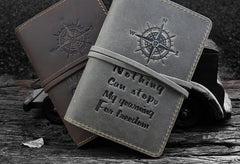 Handmade Leather Mens Cool Short Wallet Passport Card Holder Small Card Slim Wallets for Men
