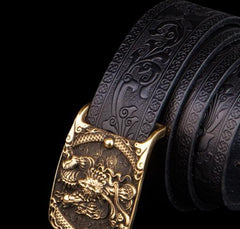 Handmade Genuine Leather Mens Belt Custom Cool Leather Men Black Belt for Men