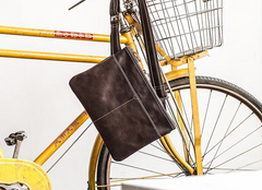 Genuine Leather Mens Cool Small Messenger Bag iPad Bag Chest Bag Bike Bag Cycling Bag for men