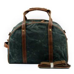 Mens Waxed Canvas Leather Small Weekender Bag Canvas Handbag Travel Bag for Men