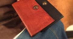 HandmadeLeather Mens Cool Long Leather Wallet Slim Travel Passport Wallet Clutch Wallet for Men