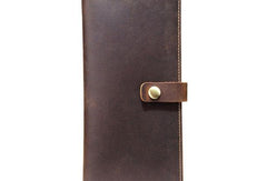 Cool Mens Leather Long Wallet Leather Wallet Bifold Long Wallet For Men