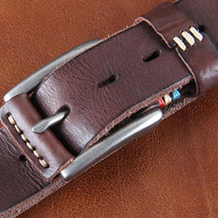 Genuine Leather Punk Rock Biker Trucker Mens Belt Men Black Coffee Belt for Men