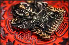 Handmade Leather Tibetan Mens Biker Wallet Cool Leather Biker Wallet Long Chain Wallets for Men