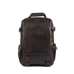 Cool Mens Leather 15inch Laptop Backpack Satchel Backpack Leather School Backpack for Men