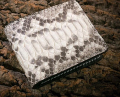 Handmade Leather Boa Skin Mens billfold Wallet Cool Leather Wallet Slim Wallet for Men