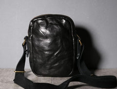 Handmade Genuine Leather Mens Cool Messenger Bag Sling Bag Chest Bag Bike Bag Cycling Bag for men