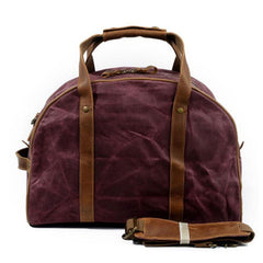 Mens Waxed Canvas Leather Small Weekender Bag Canvas Handbag Travel Bag for Men