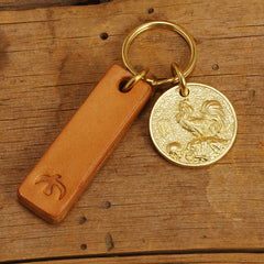 Handmade Brass Keyring With Leather Snake Charm KeyChain Animal Leather Keyring Car Key Chain for Men