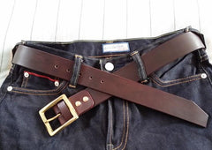 Handmade Genuine Custom Cool Leather Mens Leather Men Black Belt for Men