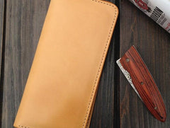 Handmade Leather Wallet Mens Clutch Wallet Cool Wallet Long Wallets for Men