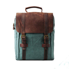 Cool Mens Canvas Leather Travel Backpack Canvas Backpack Canvas School Bag for Men