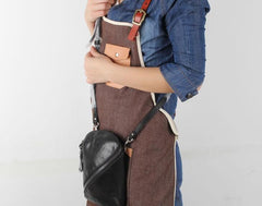 Handmade Genuine Leather Mens Cool Chest Bag Sling Bag Crossbody Bag Travel Bag Hiking Bag for men