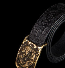 Handmade Black Leather Mens Belt Cool Leather Belt Men Belt for Men