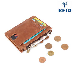 RFID Leather Mens Small Wallet Cardholder Wallet Front Pocket Wallets for Men