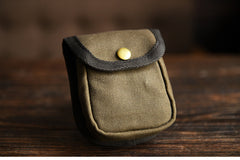 Army Green Canvas Mens Cigarette Case Pouch Waist Belt Pouch with Belt Loop for Men