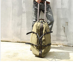 Army Green Canvas Mens Travel Bag Weekender Bag Business Hand Bag Large Travel Bag for Men