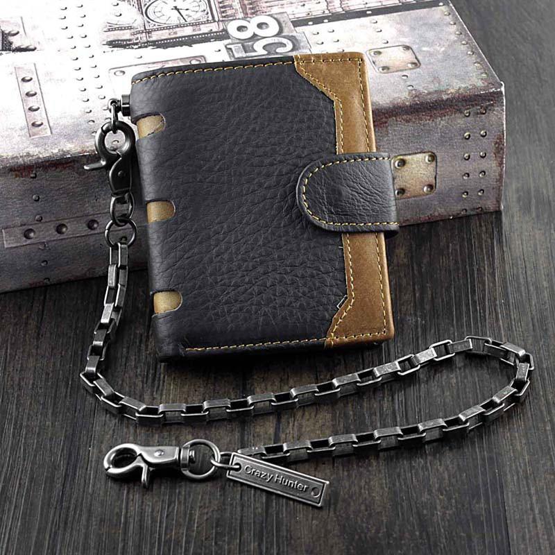 Leather Chain Wallet for Bikers
