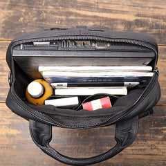 BLACK Vertical LEATHER MEN'S Messenger Bag Side Bag BACKPACK Work Handbag Briefcase FOR MEN