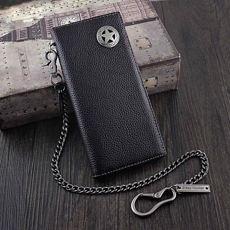 Black Leather Chain Wallet