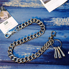 Badass Men's Silver Long Key Chain Wallet Chain Pants Chain Biker Wallet Chain For Men