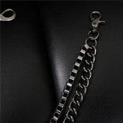 Badass Men's Black Wallet Chain Pants Chain Long Biker Wallet Chain For Men