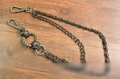 Badass Mens Double Stainless steel Biker Wallet Chain Pants Chain For Men